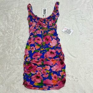 Asos | size 2 | floral ruched mini dress